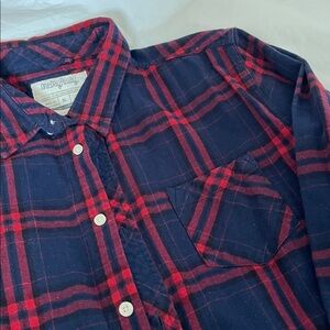 One Day Away 100% cotton durable flannel plaid men’s button down casual shirt